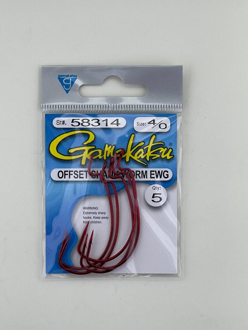 4/0 Gamakatsu Red Offset Shank Worm EWG – Lomax Fishing Tackle