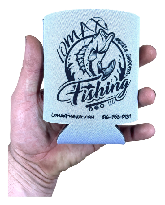 Grey/Blk Lomax Fishing Koozie