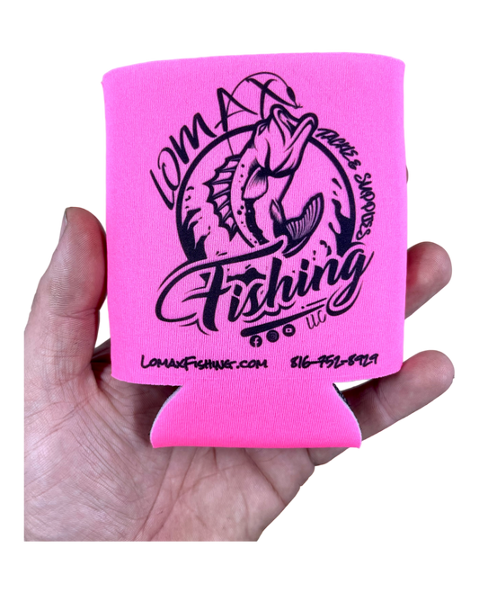 Pink/Blk Lomax Fishing Koozie