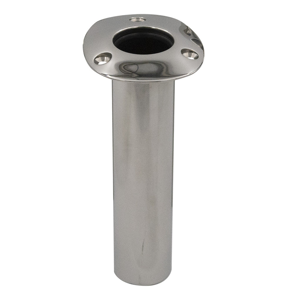 C.E. Smith 70 Series Standard Flush Mount Rod Holder - 0 Degree - Stainless Steel - Gimbal Bar Bottom - Black Liner [536700]