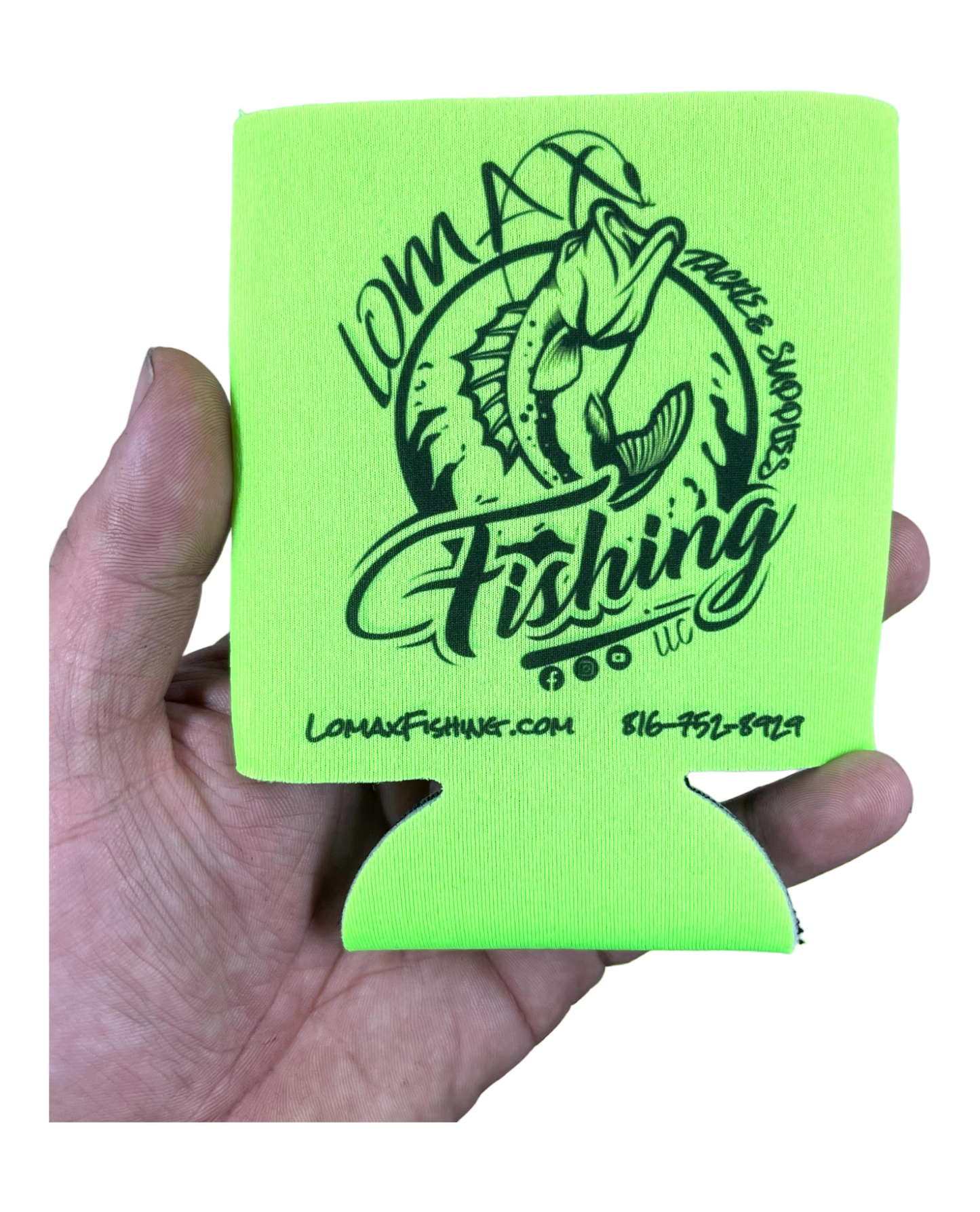 Green/Blk Lomax Fishing Koozie