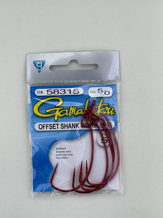 5/0 Gamakatsu Red Offset Shank Worm EWG