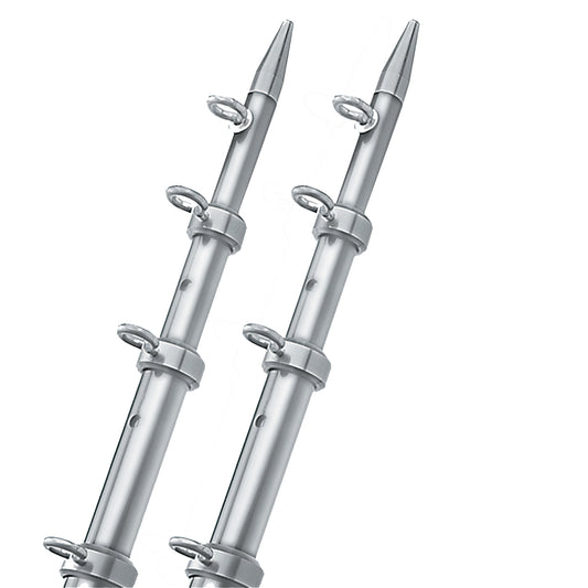 TACO 15' Silver/Silver Outrigger Poles - 1-1/8" Diameter [OT-0442VEL15]