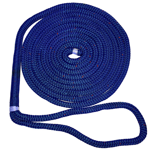 New England Ropes 3/8" Double Braid Dock Line - Blue w/Tracer - 15 [C5053-12-00015]