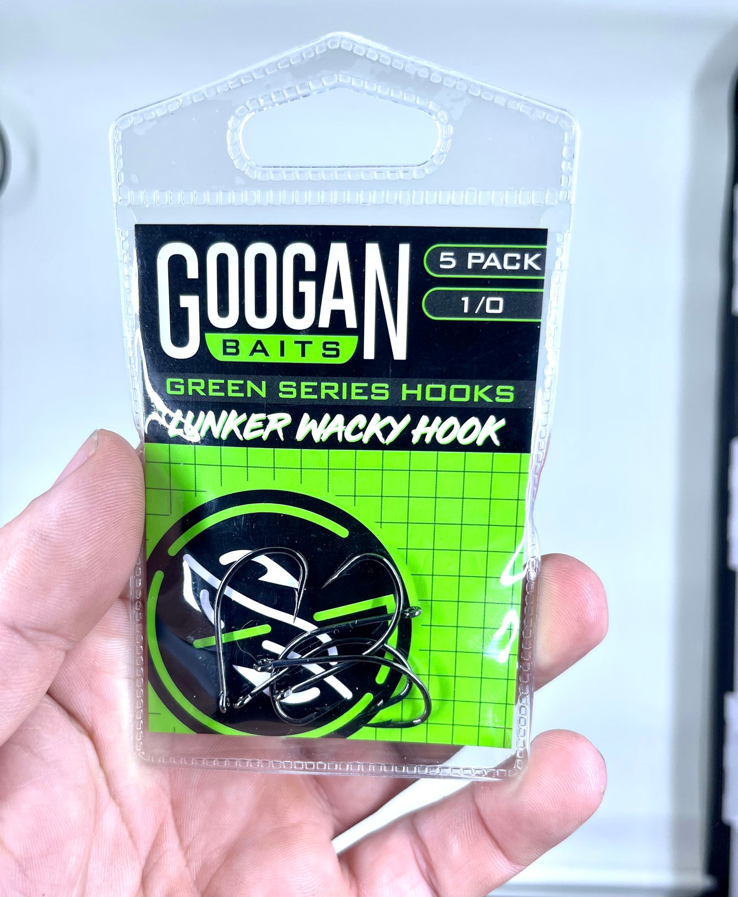 Googan Green Series Lunker Whacky Hook 5pk (1/0)