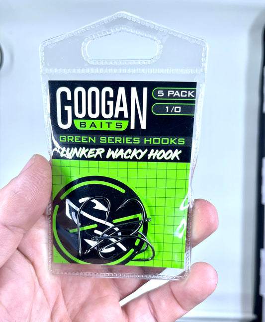 Googan Green Series Lunker Whacky Hook 5pk (1/0)