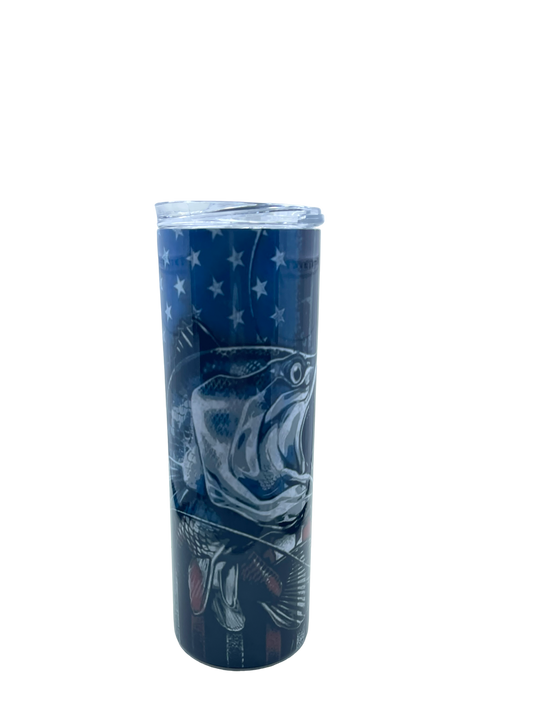 American Flag Bass 20oz Tumbler