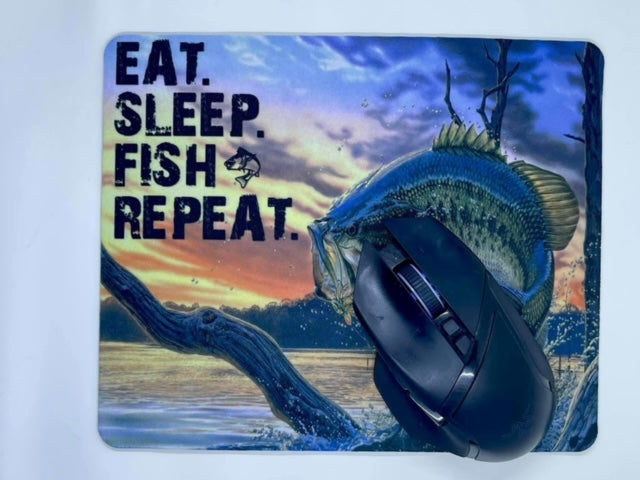 Eat Sleep Fish Repeat Mouse Pad